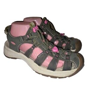 KEEN ASTORIA Sz 9.5 West Forrest Olive Green Pink Outdoor Water Beach Sandals